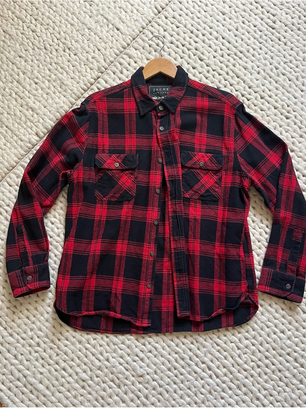 Jachs Red and Black Plaid Button-Up Flannel | XXL